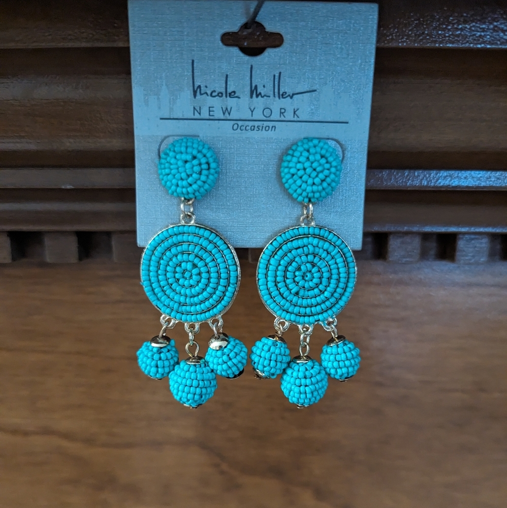 Nicole Miller Beaded Statement Earrings